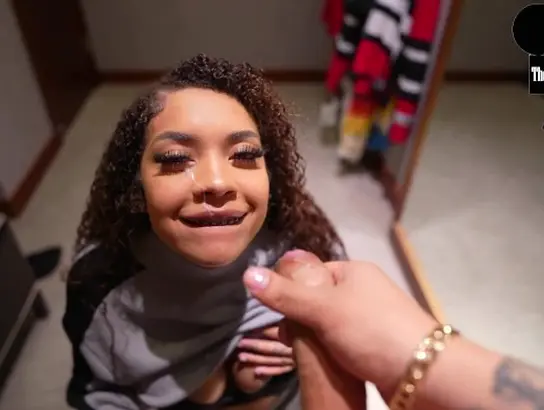 Braceface Baddie with Enormous Caboose gets weird in the car & in the dressing apartment