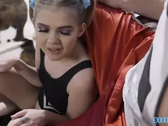 Petite blonde Nubile Coco Lovelock takes on thick lollipop Charles Dera in hardcore POV action