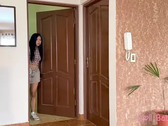 DollBabyBell gets her tight pussy pounded & swallows a load