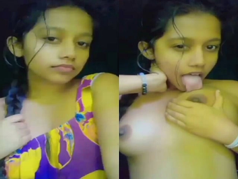 Srilankan teen gets wild with her boobs and tight pussy