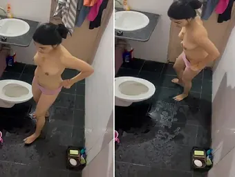 Watch this gorgeous 18yo sister get bare in shower and get a hot facial