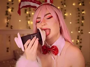 ASMR Bunny Revealed Tongue gets dirty with Zero in a hot SacredXO vs. Bunny Revealed clip