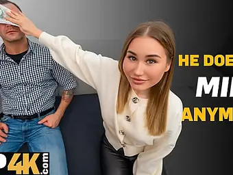 Watch Amalia Davis gag on Charlie Dean's big white cock while her boyfriend watches!