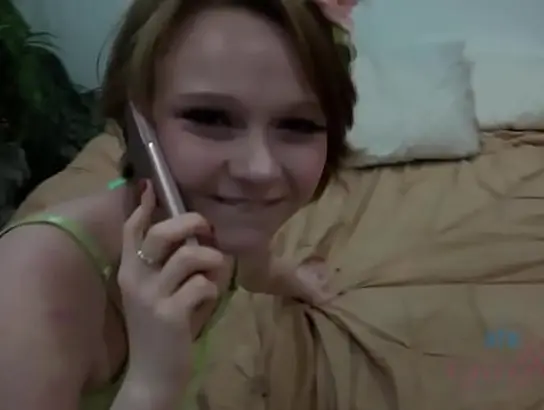 Virginal legal year aged gets porked while chatting to her boyfriend in POINT OF VIEW movie
